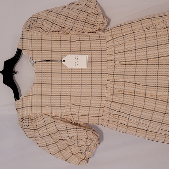 ENGLISH Factory Brown Plaid Babydoll Dress - Picture 8 of 11